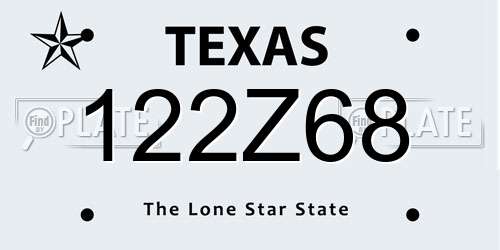 122Z68 Texas License Plate