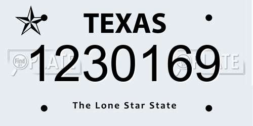 1230169 Texas License Plate