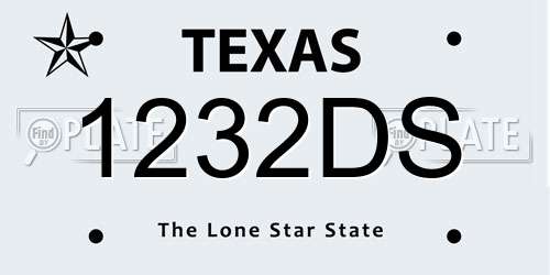 1232DS Texas License Plate