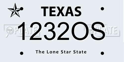 1232OS Texas License Plate