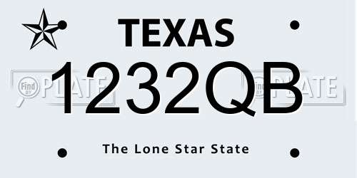 1232QB Texas License Plate