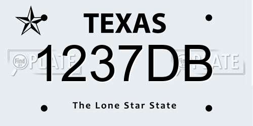 1237DB Texas License Plate