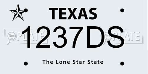 1237DS Texas License Plate