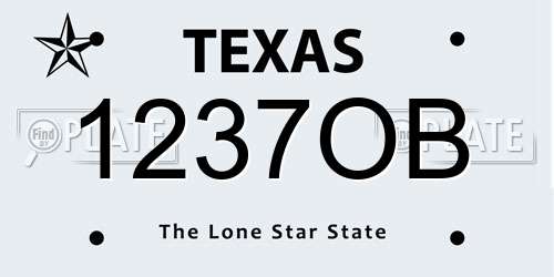 1237OB Texas License Plate
