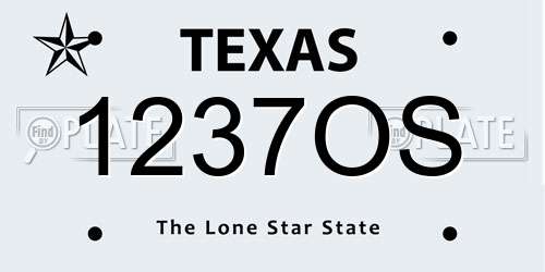 1237OS Texas License Plate