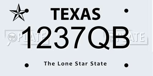 1237QB Texas License Plate