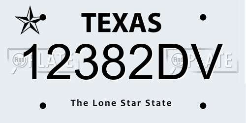 12382DV Texas License Plate