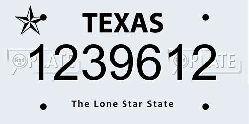 1239612 Texas License Plate