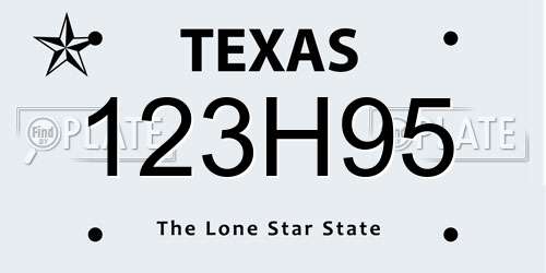 123H95 Texas License Plate
