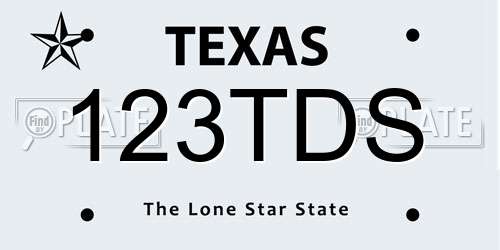 123TDS Texas License Plate