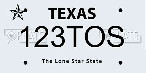 123TOS Texas License Plate