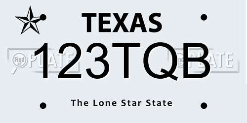 123TQB Texas License Plate