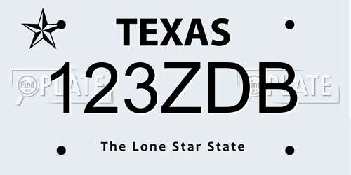 123ZDB Texas License Plate