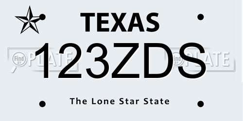 123ZDS Texas License Plate