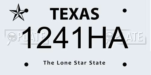 1241HA Texas License Plate