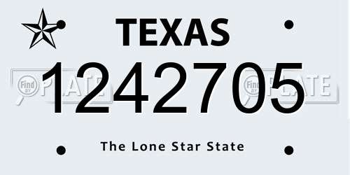 1242705 Texas License Plate