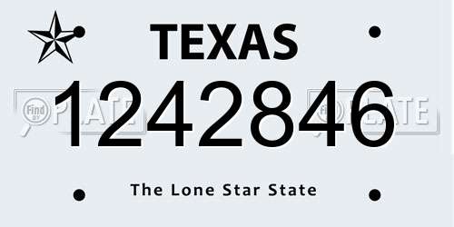 1242846 Texas License Plate