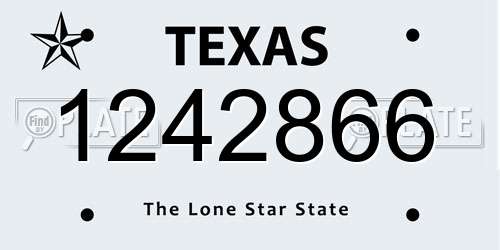 1242866 Texas License Plate