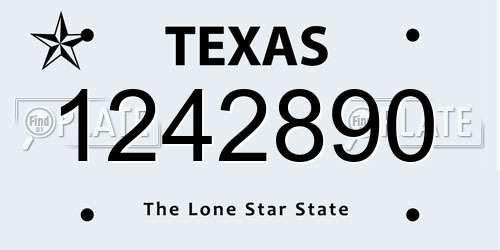 1242890 Texas License Plate