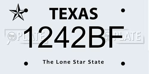 1242BF Texas License Plate
