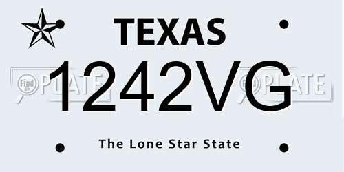 1242VG Texas License Plate