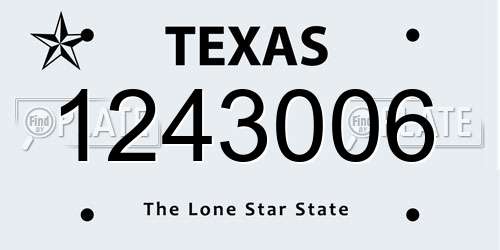 1243006 Texas License Plate