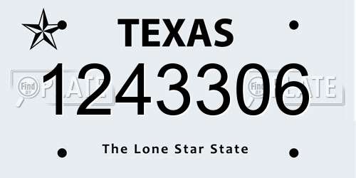 1243306 Texas License Plate