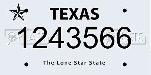 1243566 Texas License Plate
