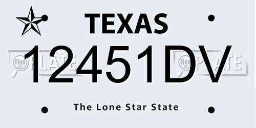 12451DV Texas License Plate
