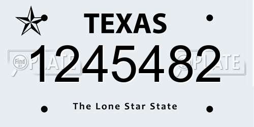 1245482 Texas License Plate