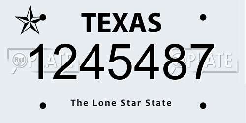 1245487 Texas License Plate