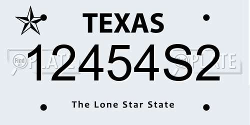 12454S2 Texas License Plate