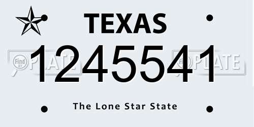 1245541 Texas License Plate