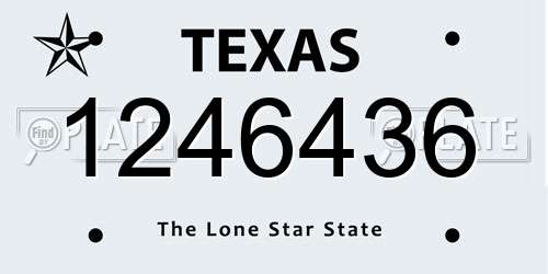 1246436 Texas License Plate