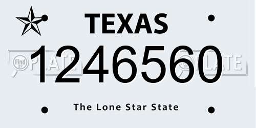 1246560 Texas License Plate