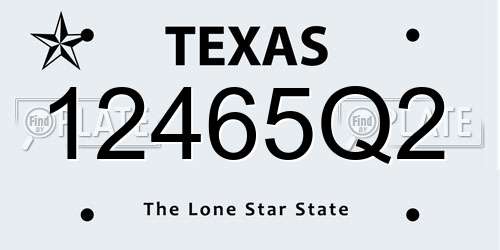 12465Q2 Texas License Plate
