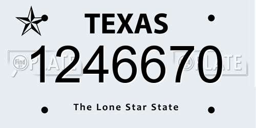 1246670 Texas License Plate
