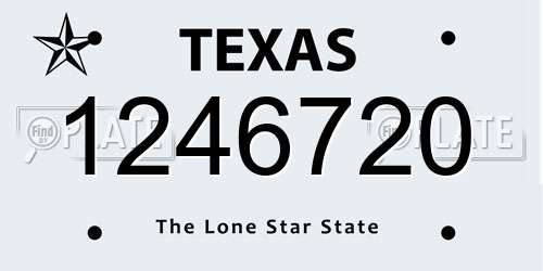 1246720 Texas License Plate