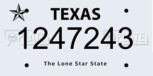 1247243 Texas License Plate