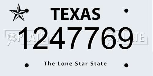 1247769 Texas License Plate