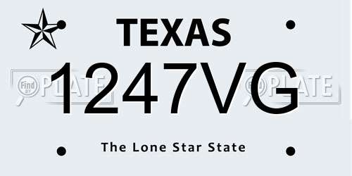 1247VG Texas License Plate