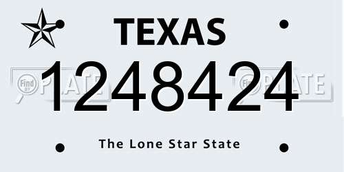 1248424 Texas License Plate