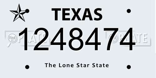 1248474 Texas License Plate