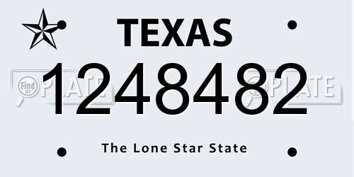 1248482 Texas License Plate