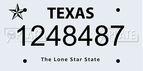 1248487 Texas License Plate