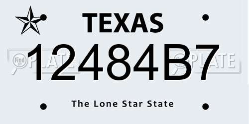 12484B7 Texas License Plate