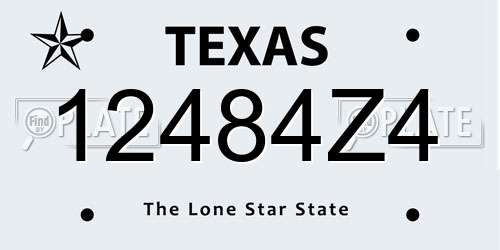 12484Z4 Texas License Plate