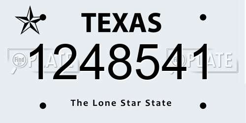 1248541 Texas License Plate