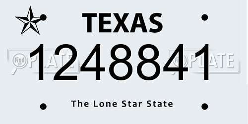 1248841 Texas License Plate