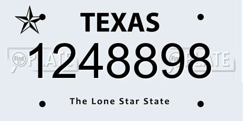 1248898 Texas License Plate
